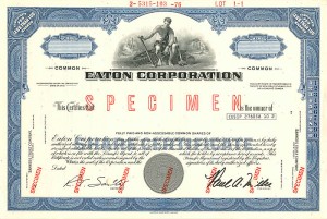 Eaton Corporation - Specimen Stock Certificate
